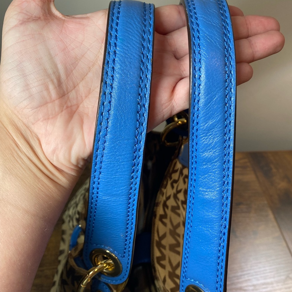 NWT Michael Kors Ludlow bag RARE Blue trim - Picture 11 of 16
